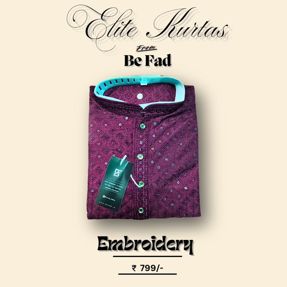 Elite Burgandy Men's Kurta